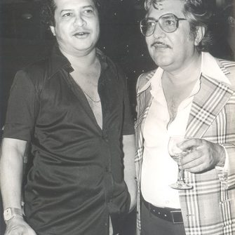 Laxmikant (Pyarelal) with N.N. Sippy during the making of Sargam